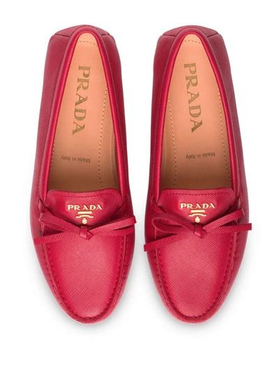 fake prada loafers|Prada bow detail loafers.